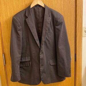 J Ferrar Modern Fit Chocolate Brown Cotton Blend Blazer Men’s Size 44 XL Office